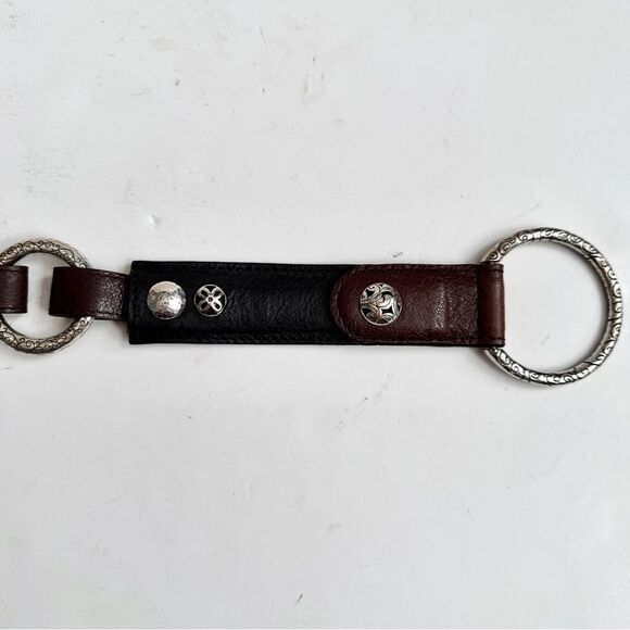Brighton Black & Brown Leather Concho Silver Circle Buckle Belt B60209 Size 32 main image 9